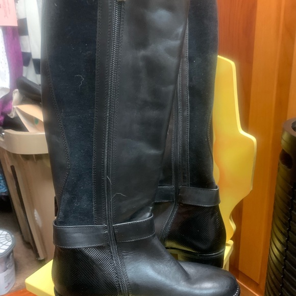 Black Italian Made leather boots size woman’s 4 - Picture 1 of 6